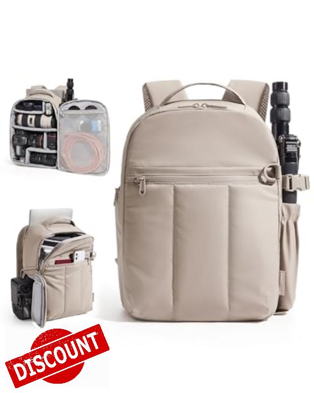 BAGSMART Small Camera Backpack for Women with Laptop Compartment