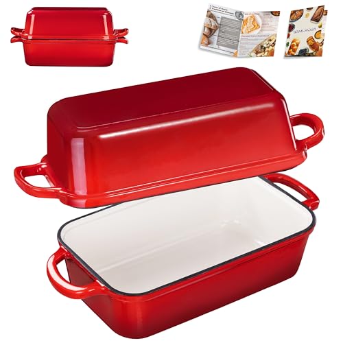 Loaf Pans for Homemade Bread | Cast Iron Bread Pan with Lid for Sourdough Baking
