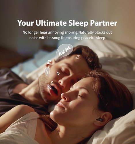 Mini Sleep Earbuds for Side Sleepers (Black) | Small Comfortable Fit Noise Blocking Sleep Ear Buds