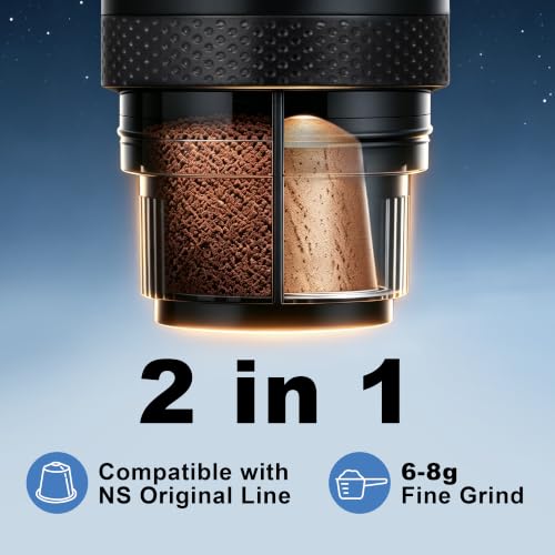 Compatible with NS Pods & Ground Coffee for Camping