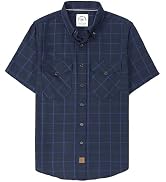 Dubinik Viscose Made from Bamboo Mens Short Sleeve Shirts Plaid Shirt Western Cowboy Pearl Snap ...