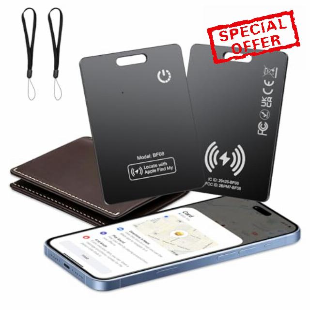 2 Pack Wallet Tracker Card [Apple MFi Certified] (iOS only)