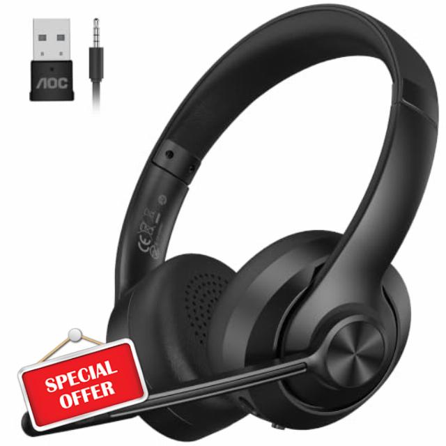 AOC Wireless Headset with Mic for Work