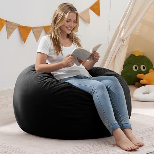 Teardrop Small Bean Bag with Filling Black