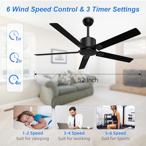 6 Speed Reversible DC Motor Modern for Patios