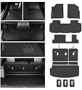 WAYIDSS Floor Mats & Cargo Mat Mat & Backrest Mat for 2021-2026 Chevy Chevrolet Suburban 7 Seats ...