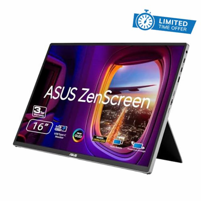 ASUS ZenScreen MQ16FC 15.6 Inch16:10 USB-C OLED Portable Monitor                                                          WUXGA (1920 x 1200)