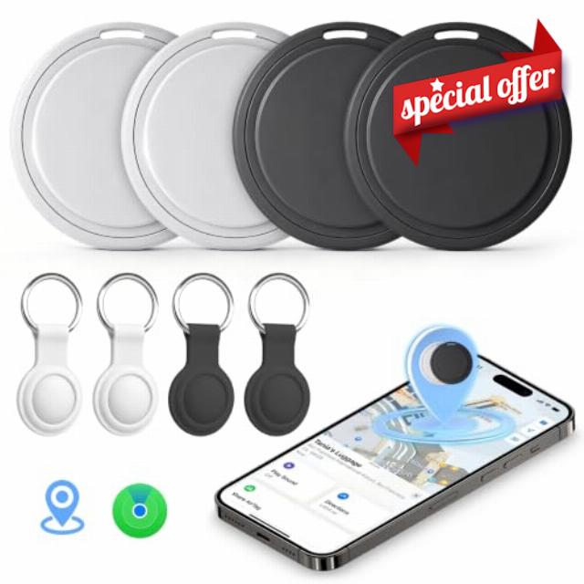 Air Tracker Tags 4Pack Smart Tracker for Keys with Apple Find My (iOS Only) | Bluetooth Tracker Item Finder Smart Tag for Keys Luggage [Apple Find My Certified] 2-Year Replaceable Battery