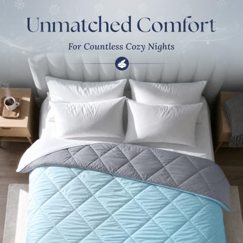 Reversible - 90 x 90 in (Blue & Dark Grey)