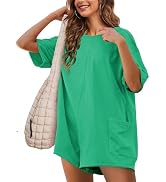 TAQCUX Womens Side Ruching Cropped T Shirts Short Sleeve Crewneck Fitted Top Set Gym Workouts Yog...