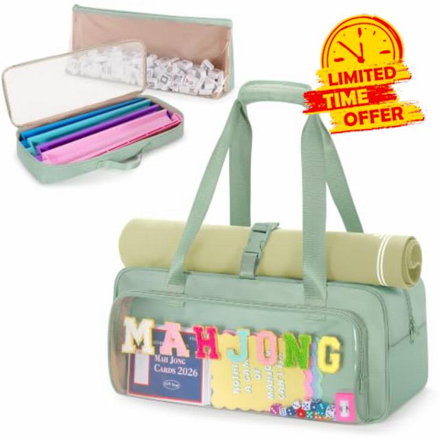 Yarwo 3 PCS Mahjong Bag for Tiles & Racks