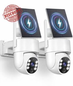 Gianteye 5G Solar Security Cameras Wireless Outdoor