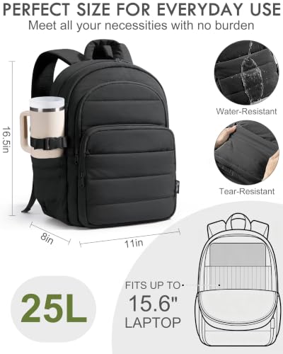 Lightweight College Travel Backpack Puffer 15.6" Computer Back Pack w/ Double Zipper