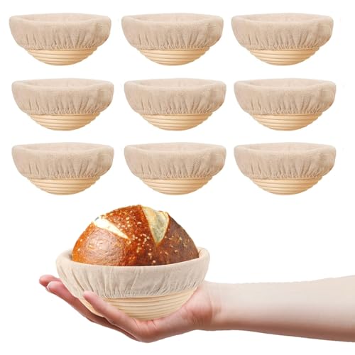 Natural Rattan Sourdough Bread Baskets with Linen Liners