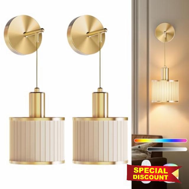 SAIMAND Battery Operated Wall Sconces Set of 2