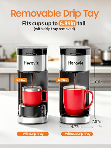 6 to 14 Oz Brew Sizes Single Cup Coffee Maker with Descaling Alert