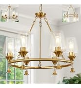 Modern Pendant Lights for Kitchen Island, Brushed Nickel Pendant Light Fixtures with 8.5" Clear G...