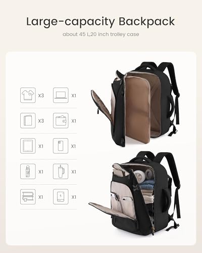 Airline Approved Carry On Bag TSA Personal Item Backpack with 3 Packing Cubes