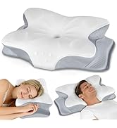 CCidea Cervical Neck Pillows for Sleeping & Pain Relief-Ergonomic Contour Memory Foam Pillow for ...