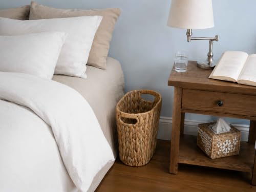 Bedroom Boho Decorative Garbage Can with Built-in Handles
