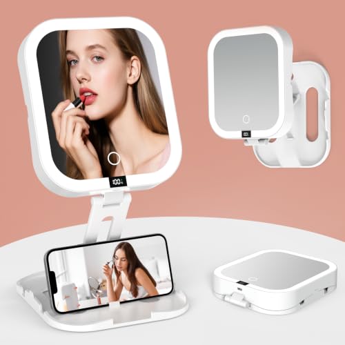 1X/10X Magnifying Mirror Foldable 3 Color Modes & Stepless Dimming