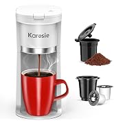 Karosie Small Single Serve Coffee Maker, Fast Brew for K-Cup & Ground Coffee, 6-12 Oz Brew Sizes,...