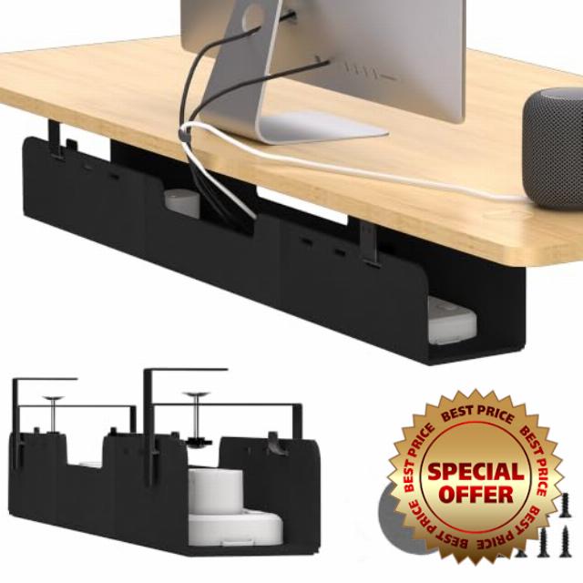 No-Drill Under Standing Desk Cable Management