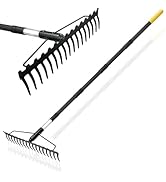 BlumeTrec Lawn Leveling Rake, 30"x10" Heavy Duty Sand Leveling Tool with 7FT Long Handle, Steel G...