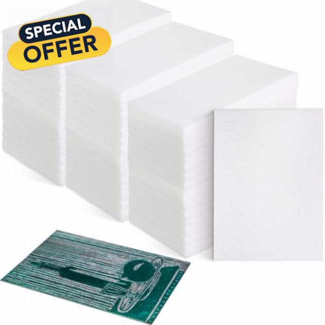 Pangda 480 Pcs White Foam Printing Plates for Printmaking