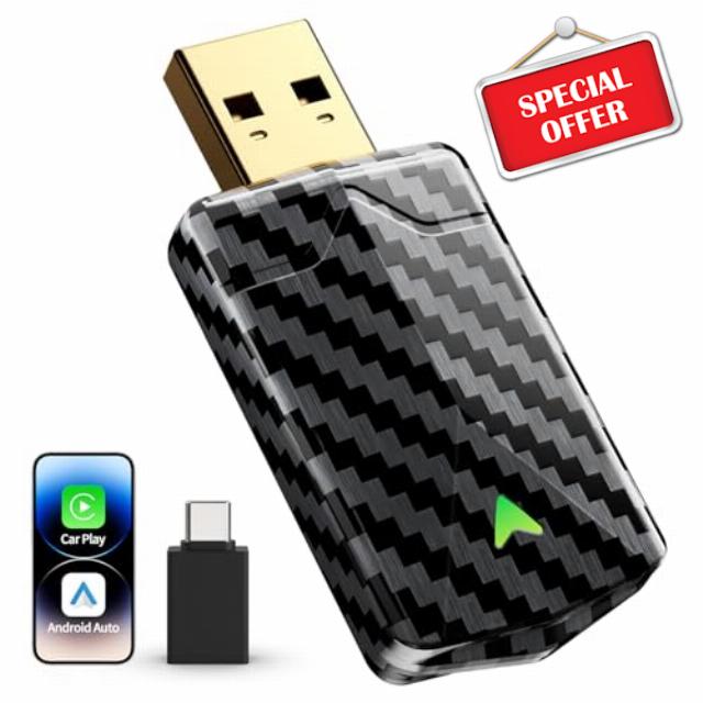 Carbon Fiber Wireless Android Auto & CarPlay Adapter