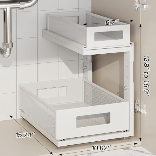 Height Adjustable Drawer Shelf for Bathroom