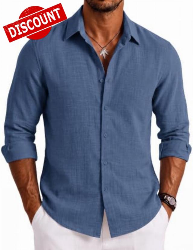 COOFANDY Mens Button Down Shirt Long Sleeve Casual Untucked Shirts Textured Summer Beach Shirts