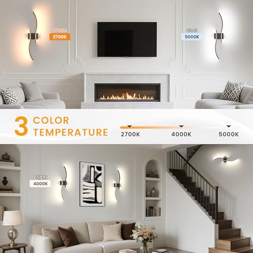 Rechargeable Black Wall Lights for Living Room