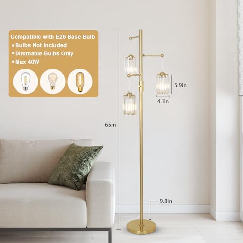 Vintage Brass Corner Lamp for Bedroom