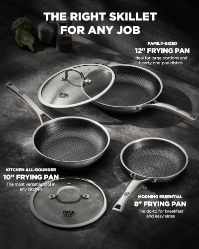 Frying Pan with Lid Hybrid Nonstick | PFOA-Free | Non-Toxic | Induction Compatible | Oven & Dishwasher Safe