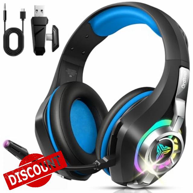 Ordtop 2.4GHz Wireless Gaming Headset for PS5/PS4/Switch