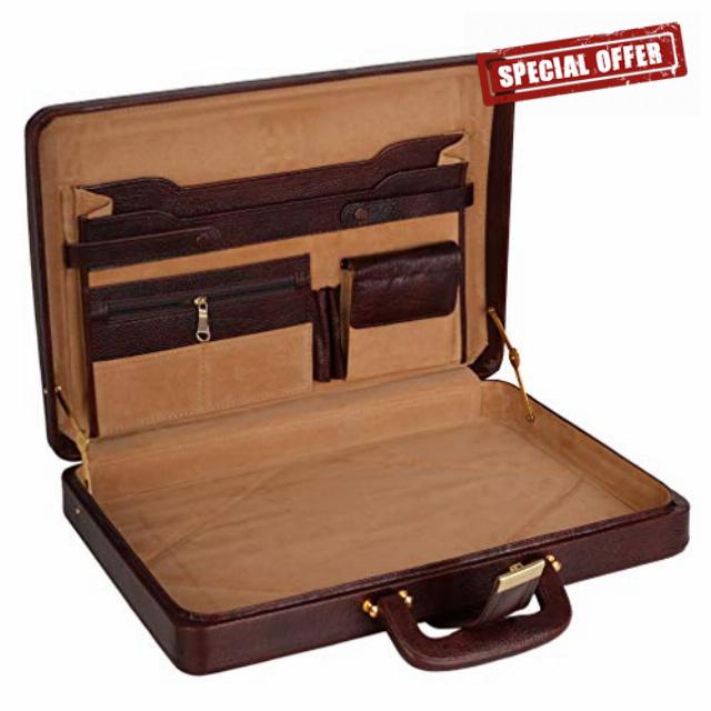 ACEKING Luxury Leather Briefcase for Men Full Grain Executive 17'' Laptop Bag Business Attache Case Office Work Bag Vintage
