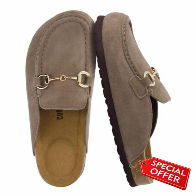 CUSHIONAIRE Cliff Suede Clog Mules for Women                                                          100% Genuine Suede Upper