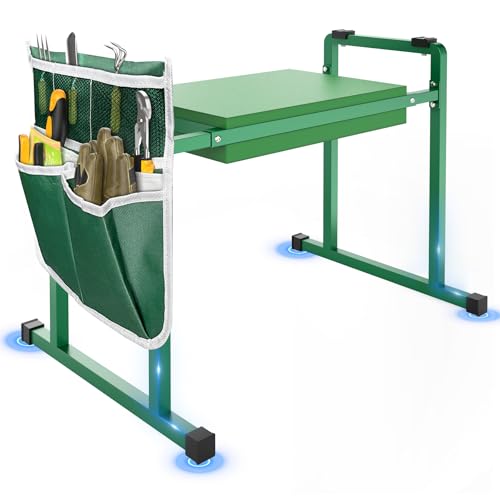 10.2" Stable and Save Anti-Tipping with Handle | Multifunctional Gardening Stool for Seniors Kneeler Bench