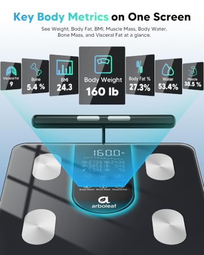 Dual-Frequency 8-Electrode BIA | 7-in-1 display shows key stats fast; App unlocks 50+ metrics