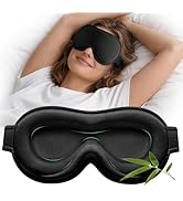 YFONG Weighted Sleep Mask, Women Men 3D Eye Mask Blocking Lights Sleeping Mask (4.2oz/120g), Pres...
