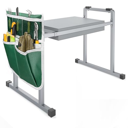 10.2" Stable and Save Anti-Tipping with Handle | Multifunctional Gardening Stool for Seniors Kneeler Bench