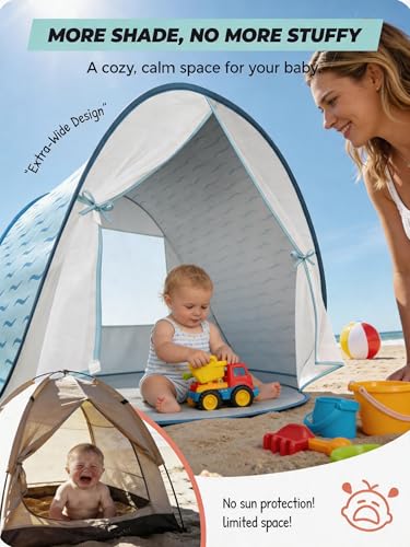 Sand Pockets | Bug-Proof Baby-Safe Material Heat-Reflective Coating Wider Canopy Lightweight Portable Double Wind-Secure Water-Resista