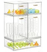 LALOBLUE Clear Acrylic Sunglasses Organizer, Stackable Eyeglass Storage Case with Gold Handles, G...