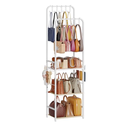 5-Tier Double Rods Floor-Standing Purse Rack Stand
