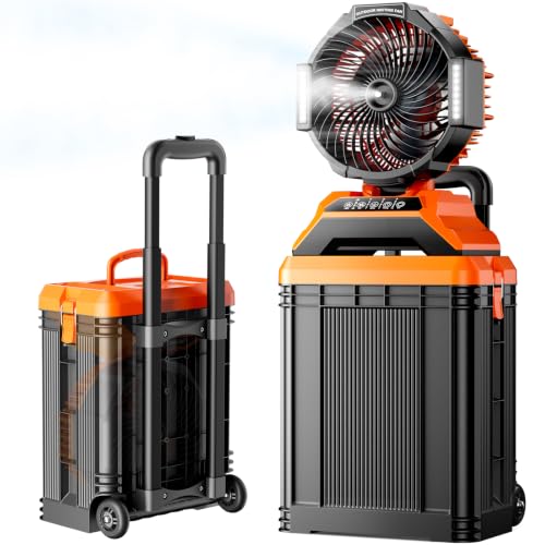 62H Max Runtime Rechargeable Mister Fan with 15L Bucket