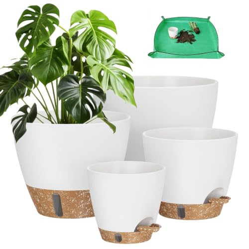 12" 10" 6" 8" Inch Self Watering Pots with Water Level Indicator