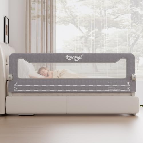 71 Inch Swing Down Toddler Bed Rails | Wider U-Shape Base