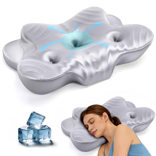 Ice Silk Satin Cervical Memory Foam Pillow for Sleeping