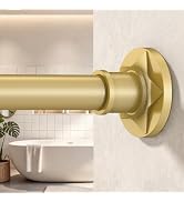 Brushed Nickel Long Shower Curtain Rod Tension Rod for Outdoor Patio No Drilling Adjustable 30-12...